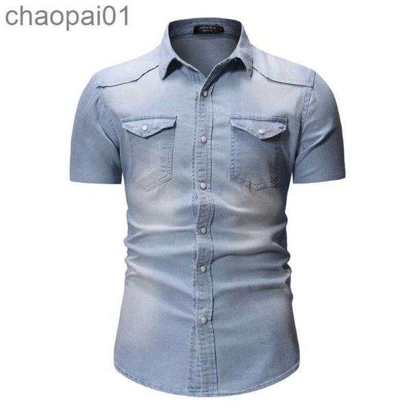 

summer denim 2020 new shirt men cotton jeans shirt fashion slim short sleeve cowboy male army stylish asian size 3xl, White;black