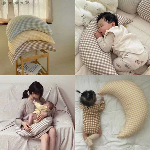 

baby pillow sleeping children lying newborn cushion girl pure cotton cute infant crib pillow bedding decoration moon shape l230712