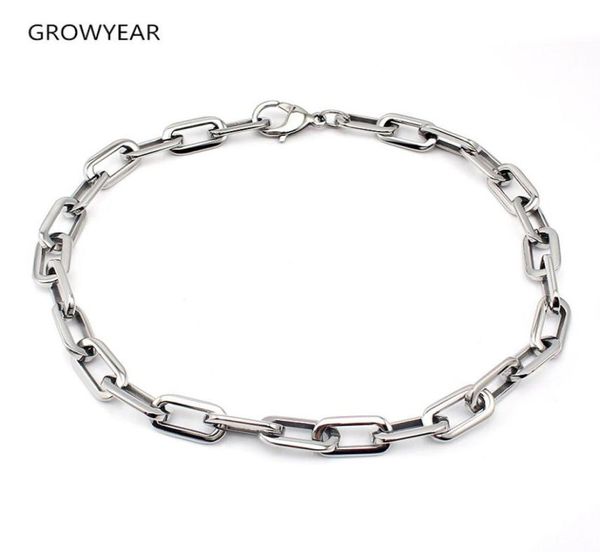 

chunky link chain necklaces fashion jewelry women men stainless steel flat o chain silver color 7180069