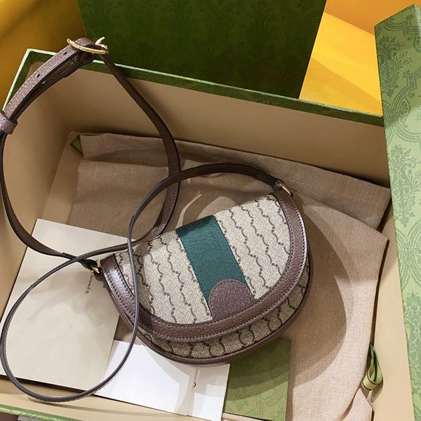 

designer mini shoulder bag 20cm canvas saddle bag 10a mirror quality genuine leather crossbody bags with box g032