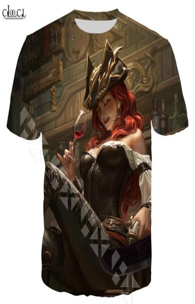 

2020 fashion game league of legends t shirt men women 3d print papercraft anivia miss fortune short sleeve casual streetwear 5514391, White;black