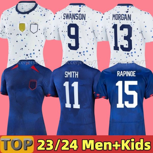 

2023 uswnt 4 stars women soccer jerseys kids kit pulisic usmnt 2024 22/23 us a maillot football shirts s america player version training wor, Black;yellow