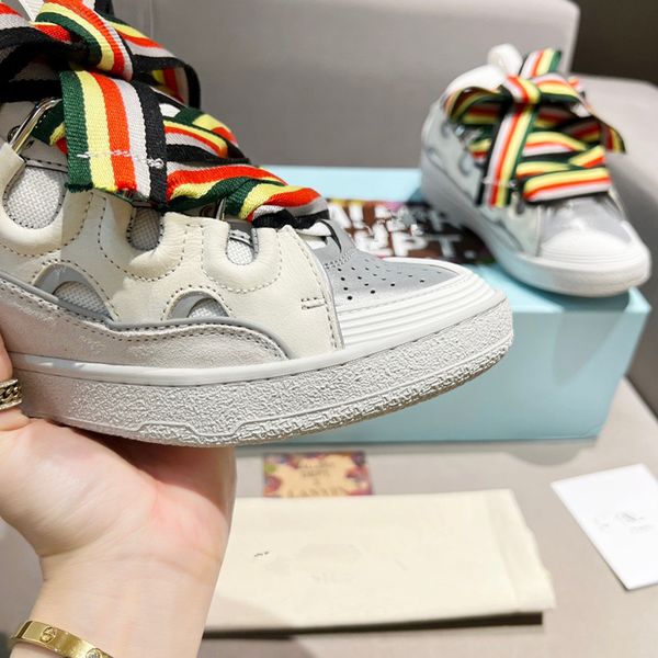 

2023 designer oversized sneakers casual shoes white black leather luxury velvet suede for womens espadrilles trainers mens women flats 0728