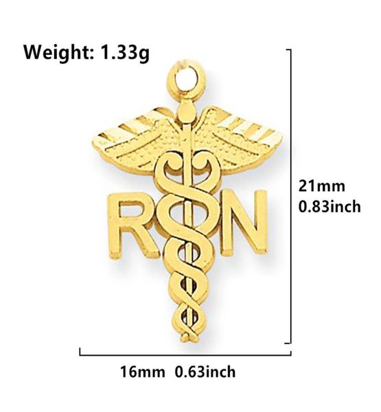 

2021 medical symbol registered nurse whole charm hand stamped jewelry nursing school graduate gift diy pendants9174605, Bronze;silver