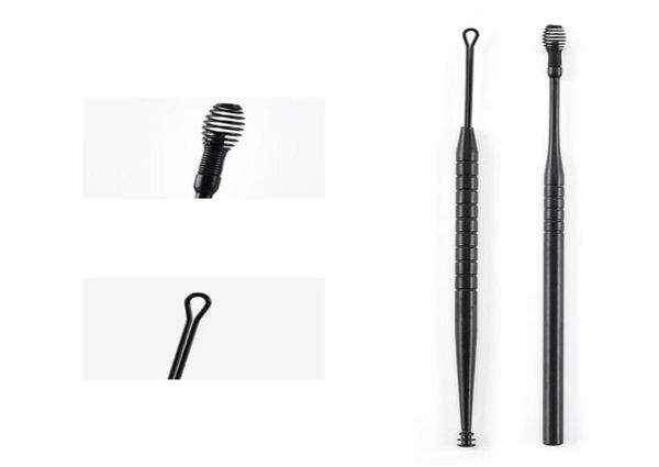 

nail art kits 5pcs ear scoop doubleheaded rotating doubleend pick spoon clean tool cleaner for adults black7992013