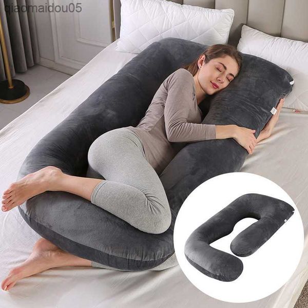 

j-shape pregnant pillow bedding accessories solid color soft comfort full body pillows for women lactation waist support l230712