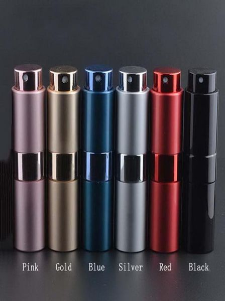 

8ml new perfume bottle travel perfume atomizer aluminum perfume bottles refillable pump spray small portable bottle 108pcslot8087995