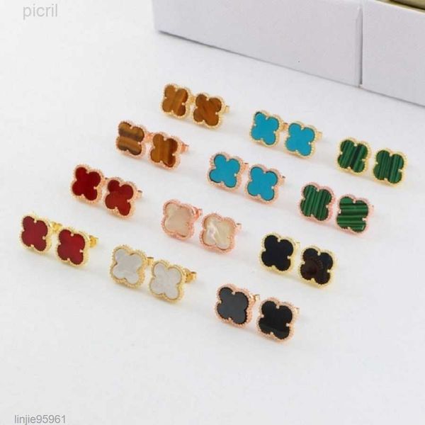 

stud earrings love clover for women fashion wedding jewelry, Golden;silver