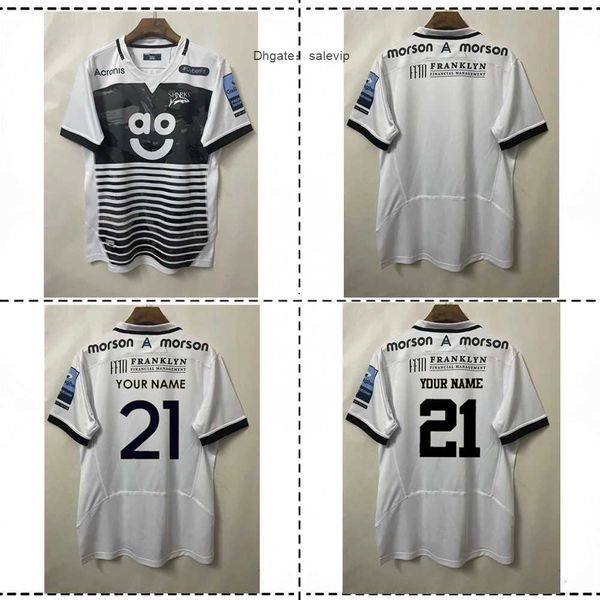 

2022 sale sharks away rugby jersey shirt 2022/23 sale sharks away rugby training jersey size s---5xl, White;black