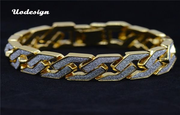 

gold silver color men hip hop bracelet iced out 225cm long link chain exquisite bracelets gifts for boyfriend fashion jewelry4043222, Black