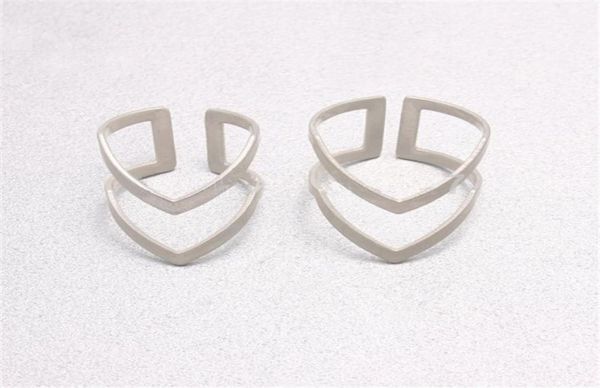 

new cute double ring for women silver plated cluster rings08833110, Golden;silver