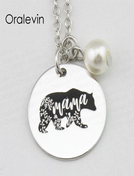 

metal stamping ideas mama inspirational hand stamped engraved custom charm pendant chain necklace gift jewelry 18inch 22mm 10pcs l1923744, Silver