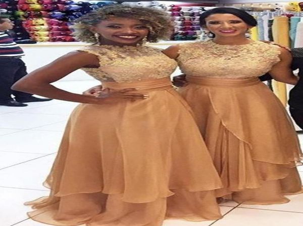 

2022 gold saudi arabic lace bridesmaid dresses sheer neck empire chiffon ruched hollow back long evening prom wedding guest party 5731042, White;pink