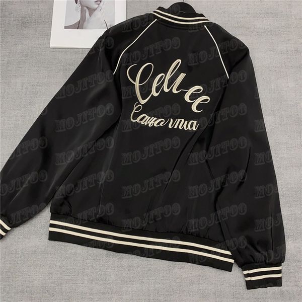 

embroidered letter coats baseball jackets for women fashion street style coat high grade lady jacket outerwear, Black