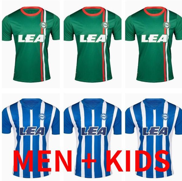 

23/24 deportivo alaves soccer jerseys 2023 2024 lejeune duarte abqar rioja sylla de la fuente alkain guridi men kids kit football shirt home, Black;yellow