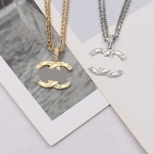 

simple designer necklace pendant necklaces designers gold plated stainless steel letter for women wedding jewelry no box 20 style, Silver