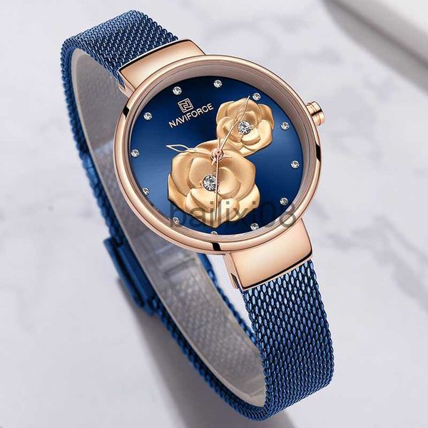 

other watches women watch naviforce luxury brand steel mesh waterproof ladies watches flower quartz female wristwatch charming girl clock j2, Slivery;black