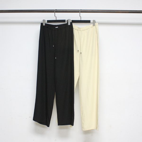 

new toteme women's elasticated waist strap slacks women's linen, Black;white