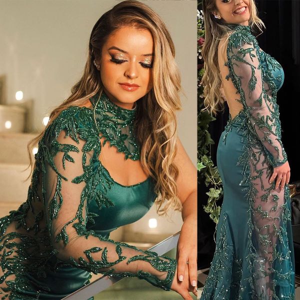 

green mermaid mother of the bride dresses sequins lace appliques celebration evening party prom guest wedding wear, Black;red