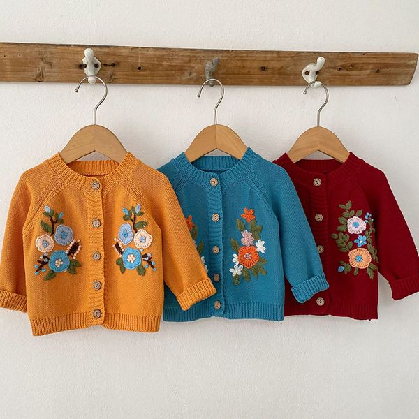 

jackets girls cardigan spring baby sweater fashion petals collar knitted jacket coat autumn sweaters 230731, Blue;gray