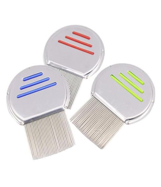 

1pc stainless steel child hair brush remove lice comb head lice high density teeth nit comb hair louse terminator5712265, Silver