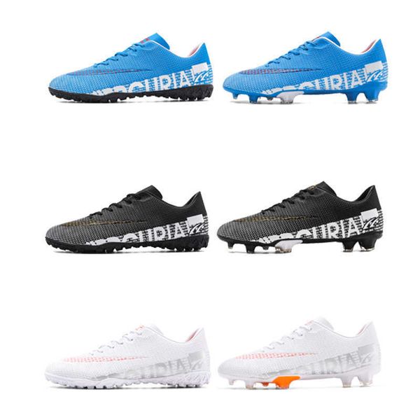 

mercurial football boots mens womens soccer shoes youth training shoes black blue white size 35-45