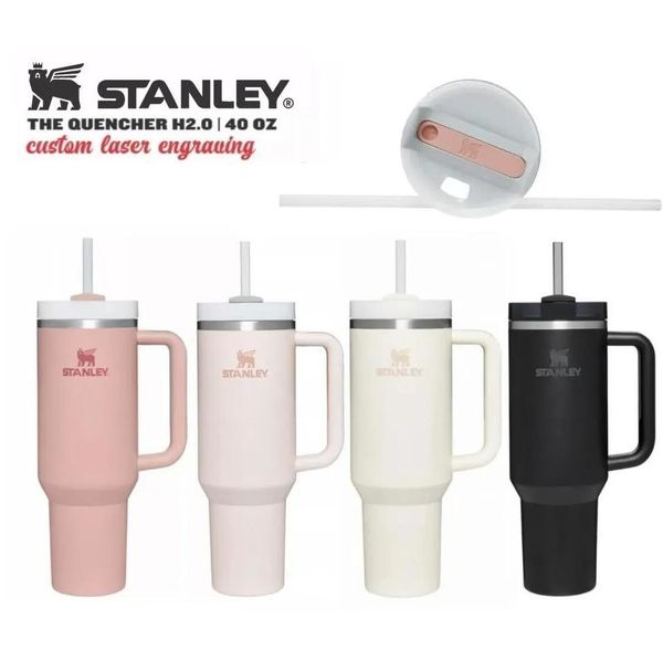 

dhl 1pcs stanley quencher h2.0 40oz stainless steel tumblers cups with silicone handle lid and straw big capacity car mugs vacuum insulated
