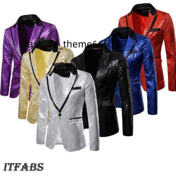 

men shiny gold sequin glitter embellished blazer jacket nightclub blazers wedding party suit stage singers clothes, White;black
