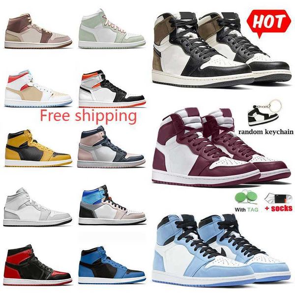 

socks with and tags jumpman mens women basketball shoes 1 1s sneakers high og dark mocha new beginnings obsidian unc university blue hyper r