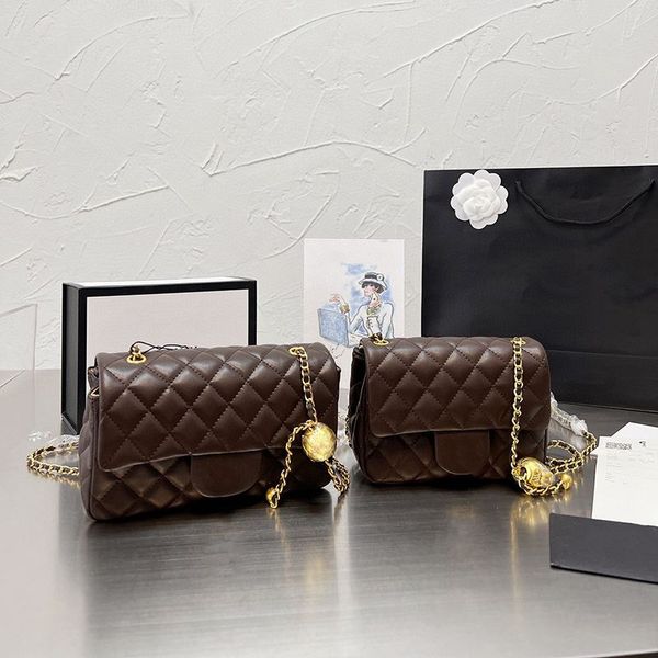 

new colors luxury designer shoulder totes bag woman pattern caviar fat little golden ball chain flap leather quilted woc crossbody tiny cosm