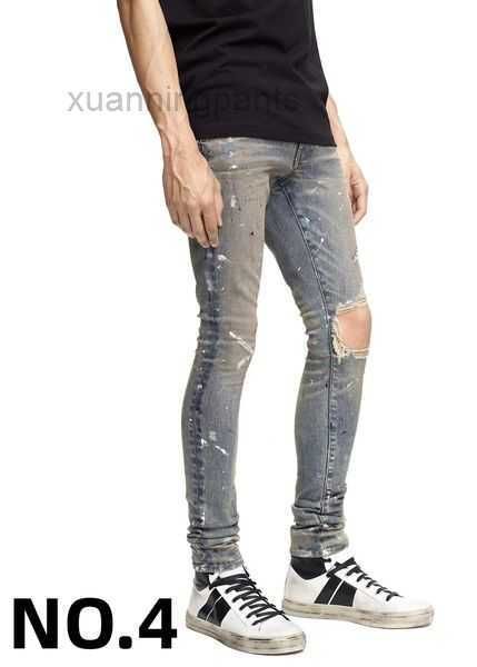 

am jeans skinny desig colors pants long embroidery slim denim straight streetwear skinny 9qup, Blue