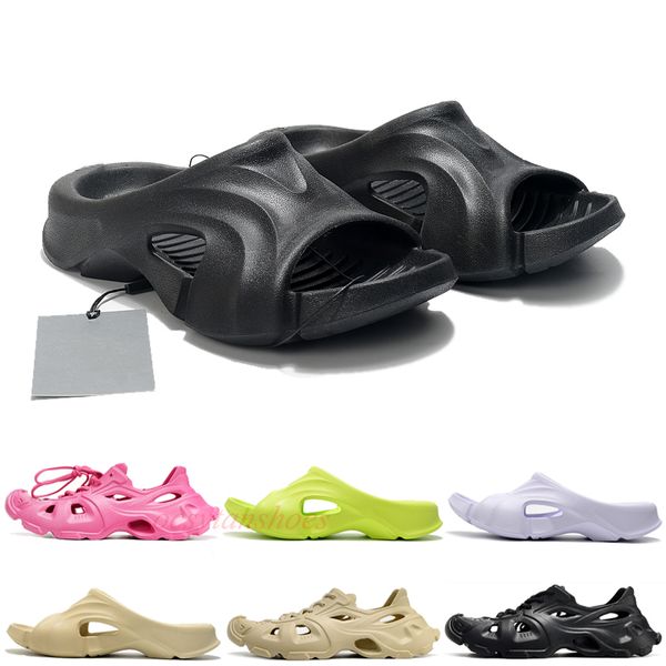 

2023 men luxury mold rubber slide sandals slides slippers black pink womens flip flops casual sandals summer leather flat slide hiking shoes
