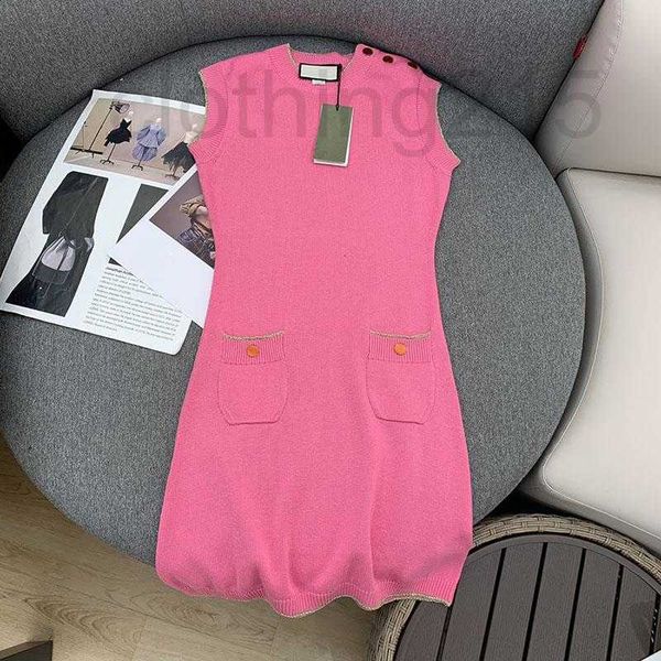 

basic & casual dresses designer pre autumn new fashion age reducing round neck gold thread spliced palacestyle sleeveless knitted dress 28sd, Black;gray