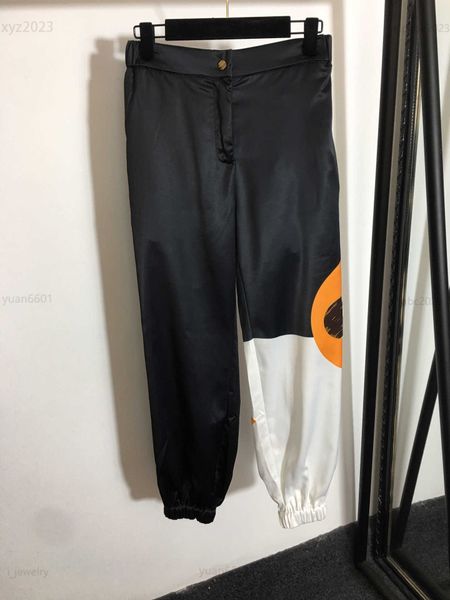 

designer clothes women trousers zipper pocket pants size s-l contrast stitching design pants july28, Black;white