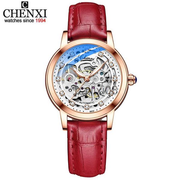 

other watches chenxi automatic mechanical women's watch luxury waterproof quartz ladies skeleton tourbillon wristwatches relogio femini, Slivery;black