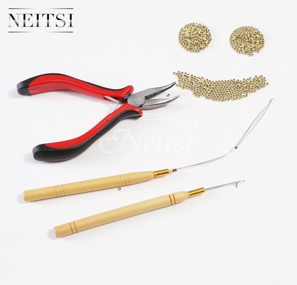 

neitsi professional 3pcs kit hair extension tools 500pcs nano ring beads7261082