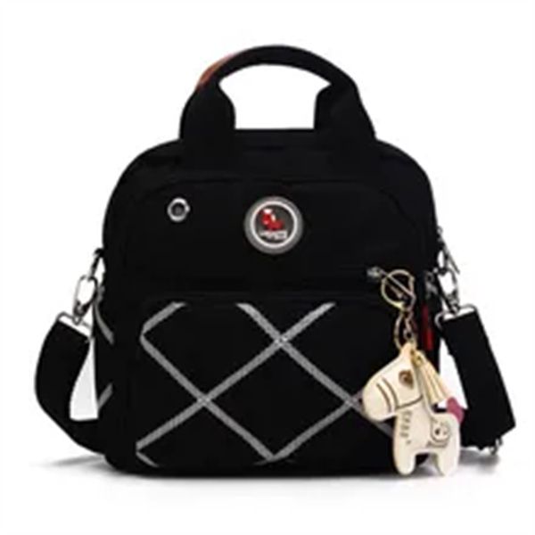 

creative blue flower design diaper bag for new born infant portable waterproof nylon maternity bag 1pcs easy tidy mommy bag a3, Black