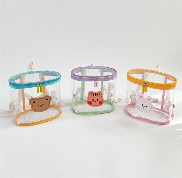 

backpacks korean kids transparent jelly bear bunny squirrel cartoon waterproof backpack for girls boys shoulder beach bag 230731