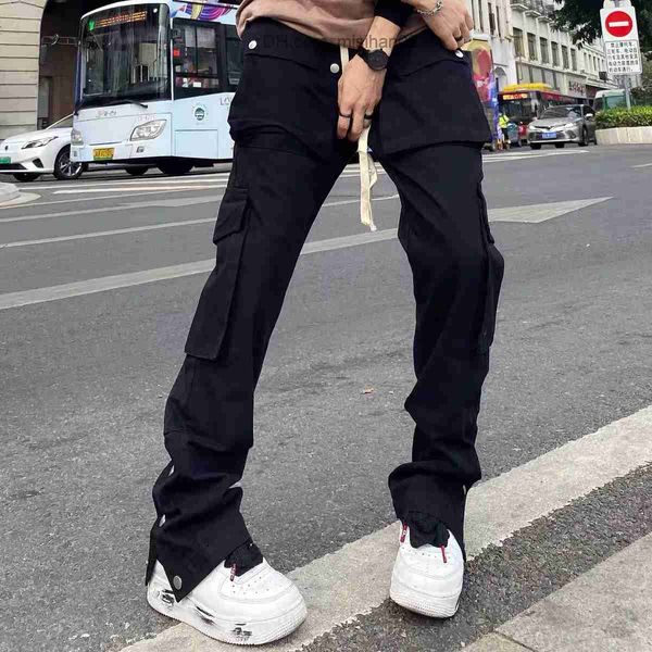 

men's pants 2023 y2k black street apparel casual technology korean commodity pants men's ultra low rise jogger trousers sports pan
