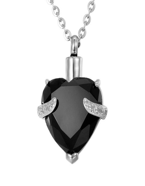 

lily urn necklaces diamond cremation jewelry heart memorial keepsake ashes holder pendant with gift bag five colors8176235, Silver