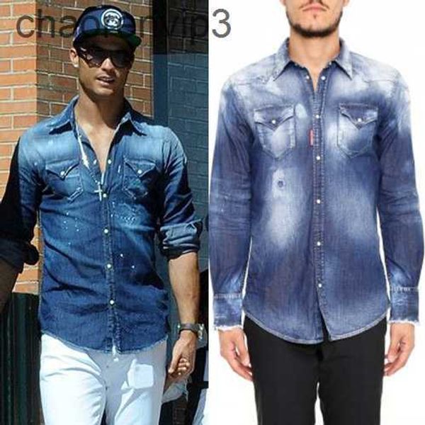 

fade men's bleach denim shirt cool slim fit longsleeves washed vintage solid color cowboy shirts man, White;black