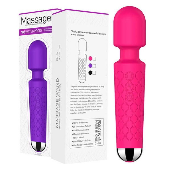 

toy massager oral clit av magic wand vibrators for women 20 speeds g spot vaginal massager masturbator toys woman shop