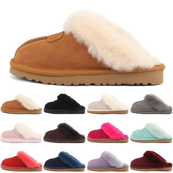 

2023 designer fur women sandal slippers sliders sandals fluffy fuzzy pantoufle woman soft slides slipper trainers mules platform scuffs wint, Black