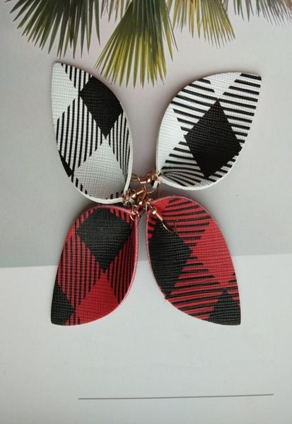 

plaid pu leather earrings headwear gift0123456789106711904