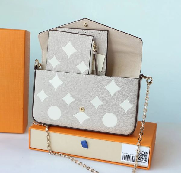 

designer 3pcs set pochette felicie chain bag accessories women bags handbags louiseitys cross body leather purse fashion shoulder tote bag w