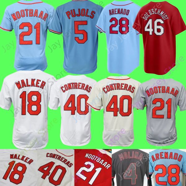 

baseball jersey lars nootbaar nolan arenado stan musial adam wainwright paul goldschmidt albert pujols molina smith contreras dejong edman g, Blue;black