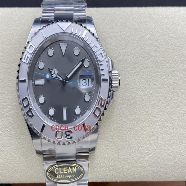 

clean maker mens watch 40mm 40mm rhodium blue stainless steel 3135 movement mechanical automatic men's watches wristwatches w288q, Slivery;brown