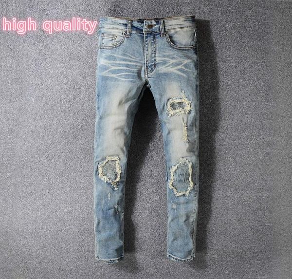 

2020 mens designer jeans brand denim slim embroidered pants fashion ripped trousers europe and america street with lo4817694, Blue