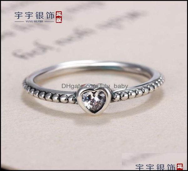 

band rings 925 sier heart ring fit pandora cz anniversary jewelry for women christmas gift drop delivery 2021 baby dhbux3612280, Silver