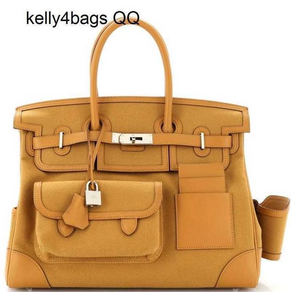 

handbag cargo birkins h ermess canvas montage leather 7a quality handbag cargo toile and swift brownwith h logo qq qqp52z